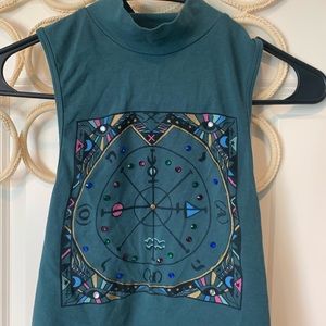 High neck blue crop. Urban outfitters XS